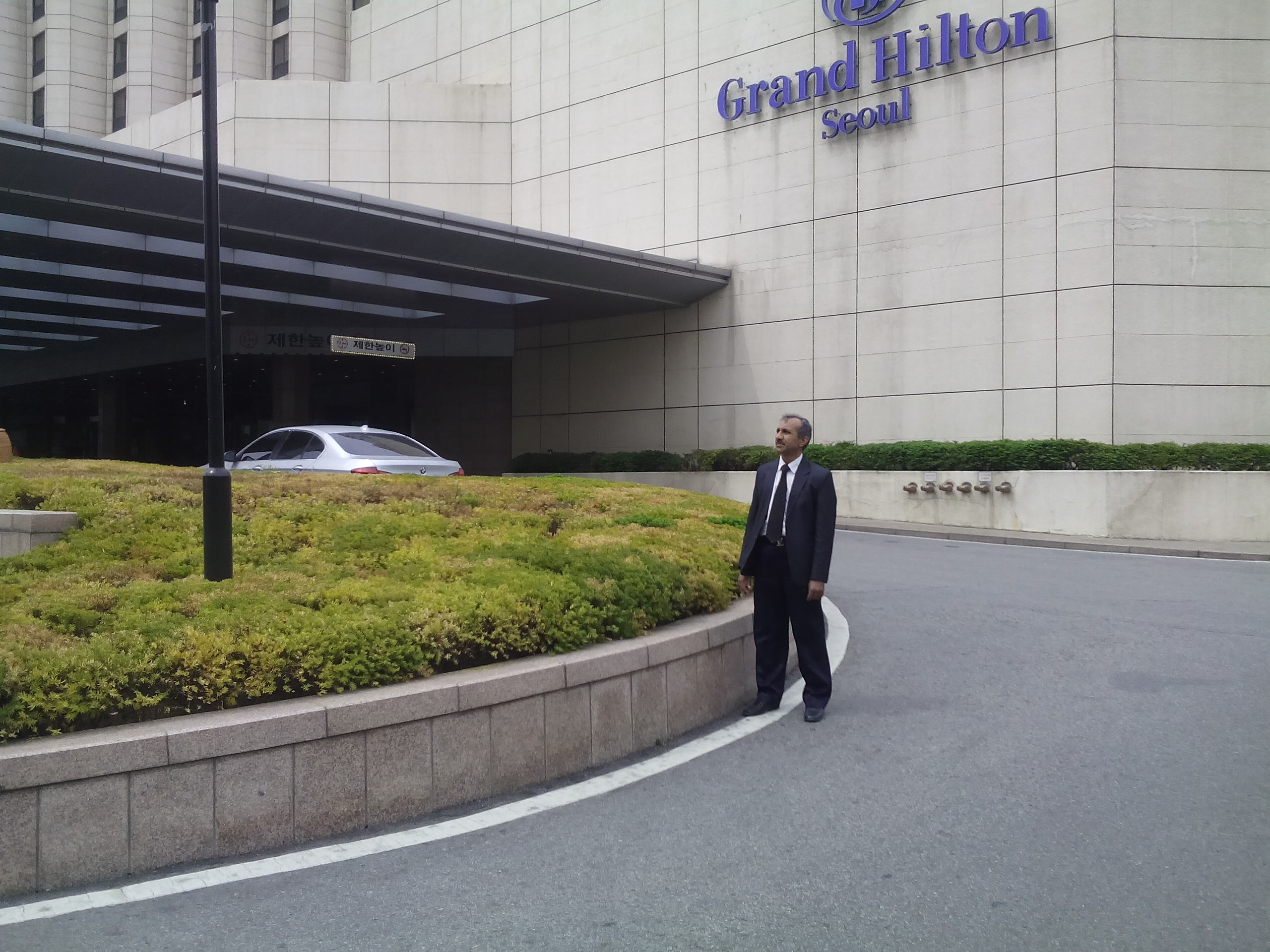Mr. Shatrughan Singh infront of Hotel Hilton, Seoul, South Korea
